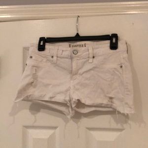 White jean shorts